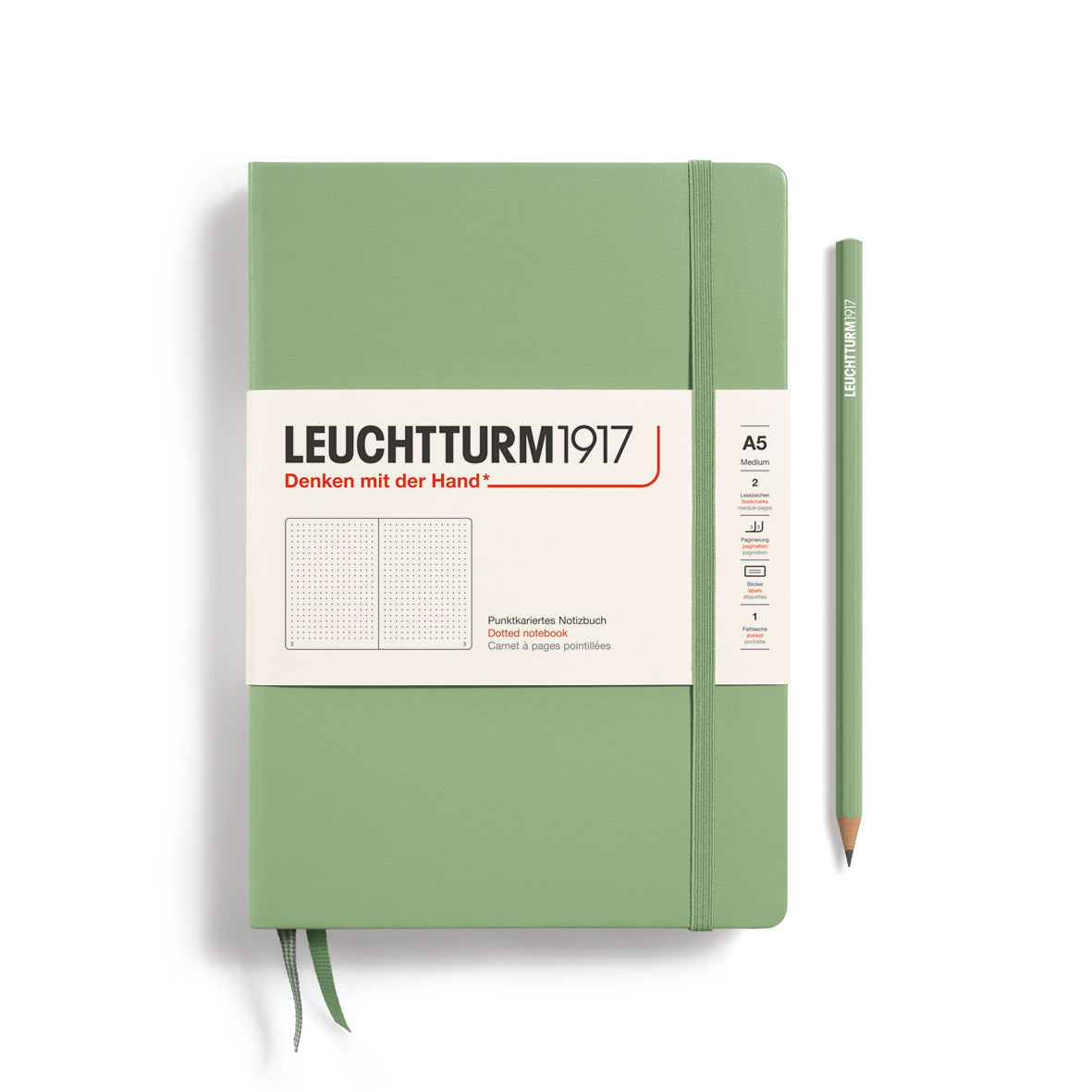 Leuchtturm1917 (A5) harðkápa með doppum - Sage