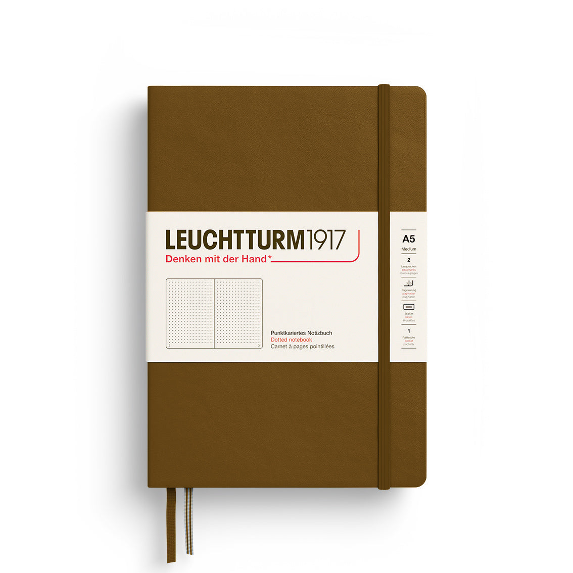 Leuchtturm1917 (A5) harðkápa með doppum - Spice Brown