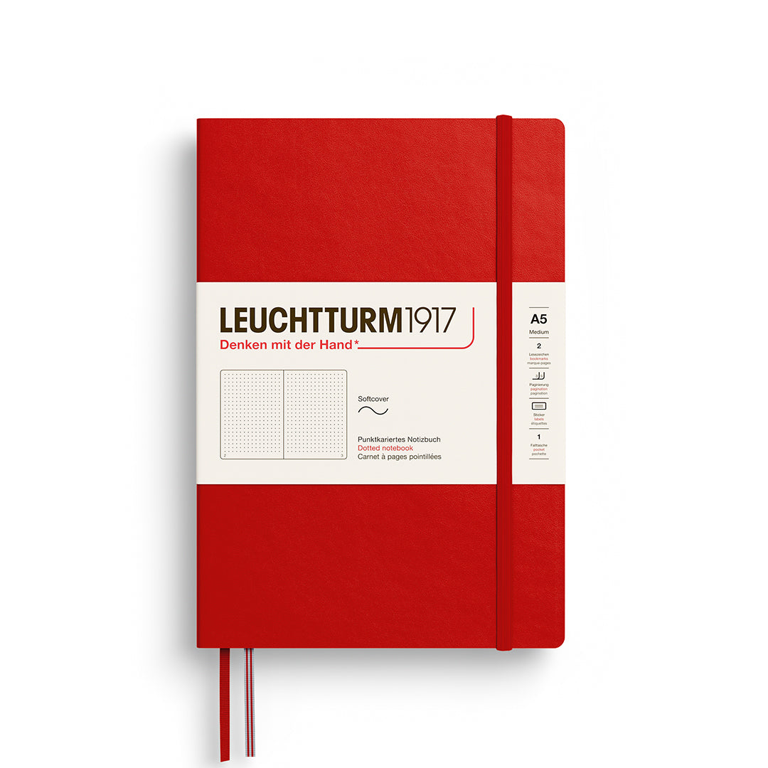 LEUCHTTURM1917 linspjalda glósubók (A5) Cherry (doppuð)