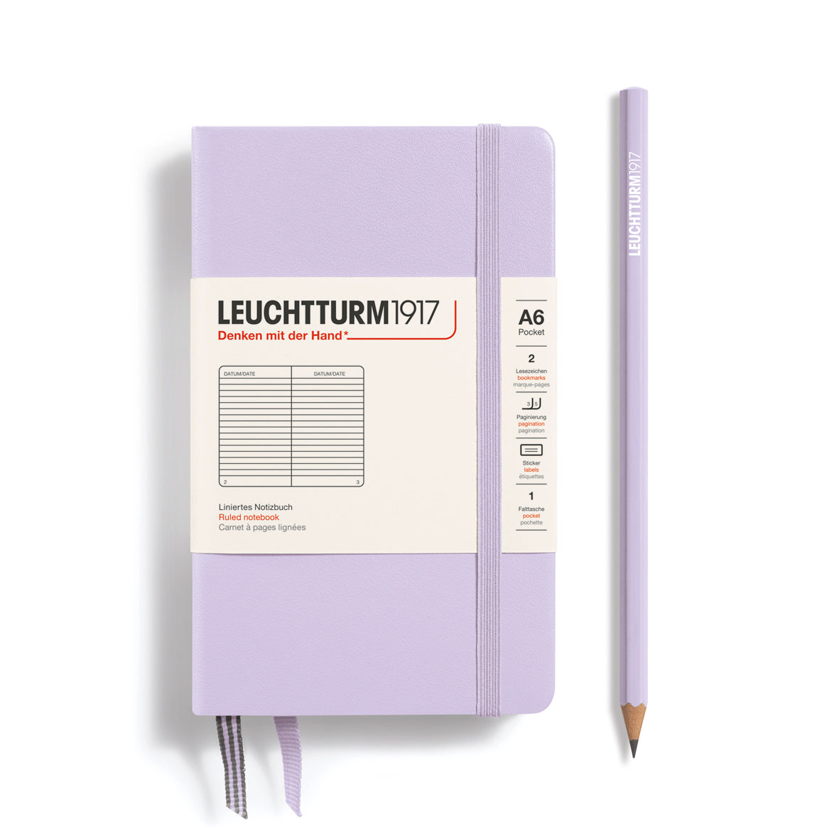 LEUCHTTURM1917 Harðspjalda vasabók (A6) Lilac (línustrikuð)