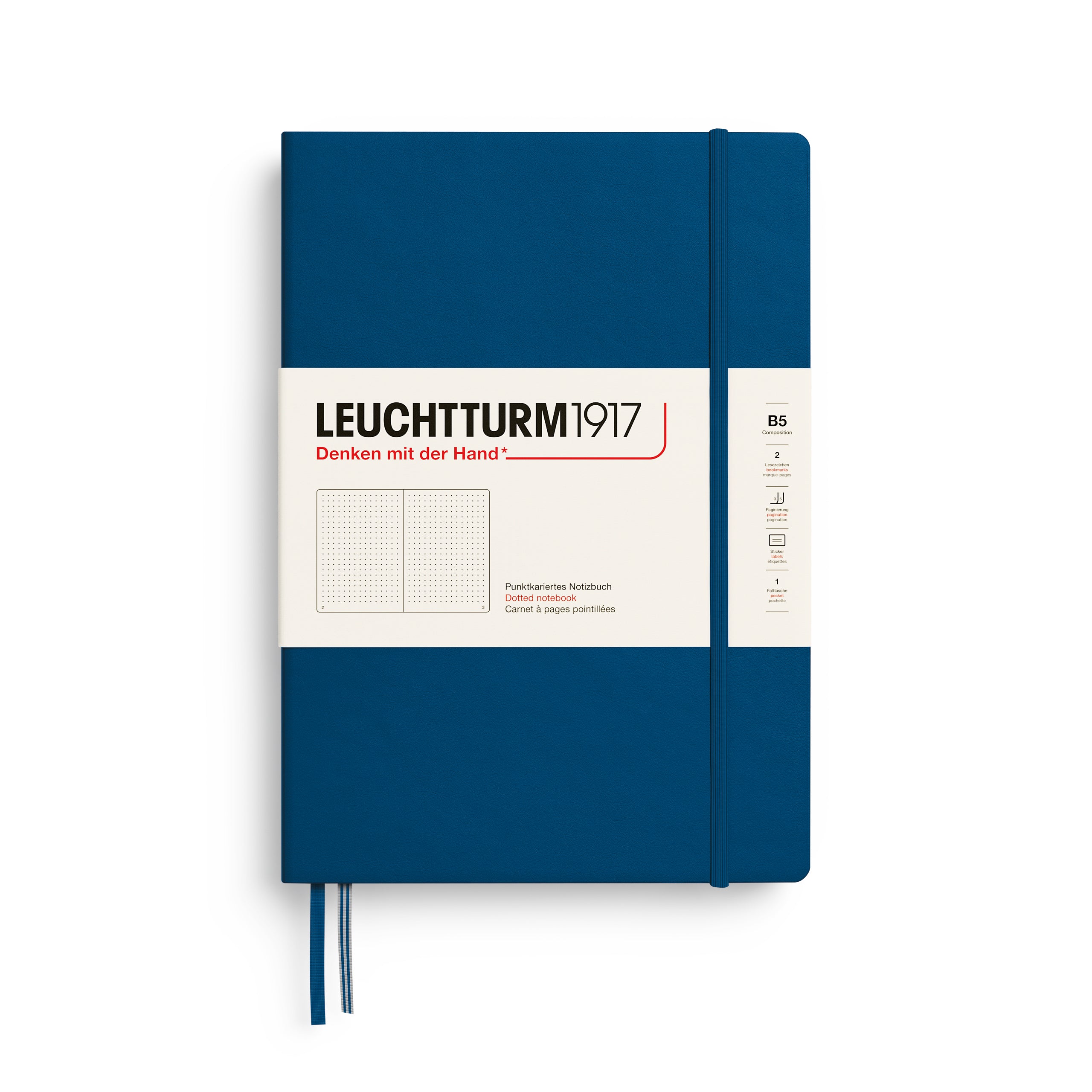 LEUCHTTURM1917 (B5) harðkápa doppustrikuð- Indigo