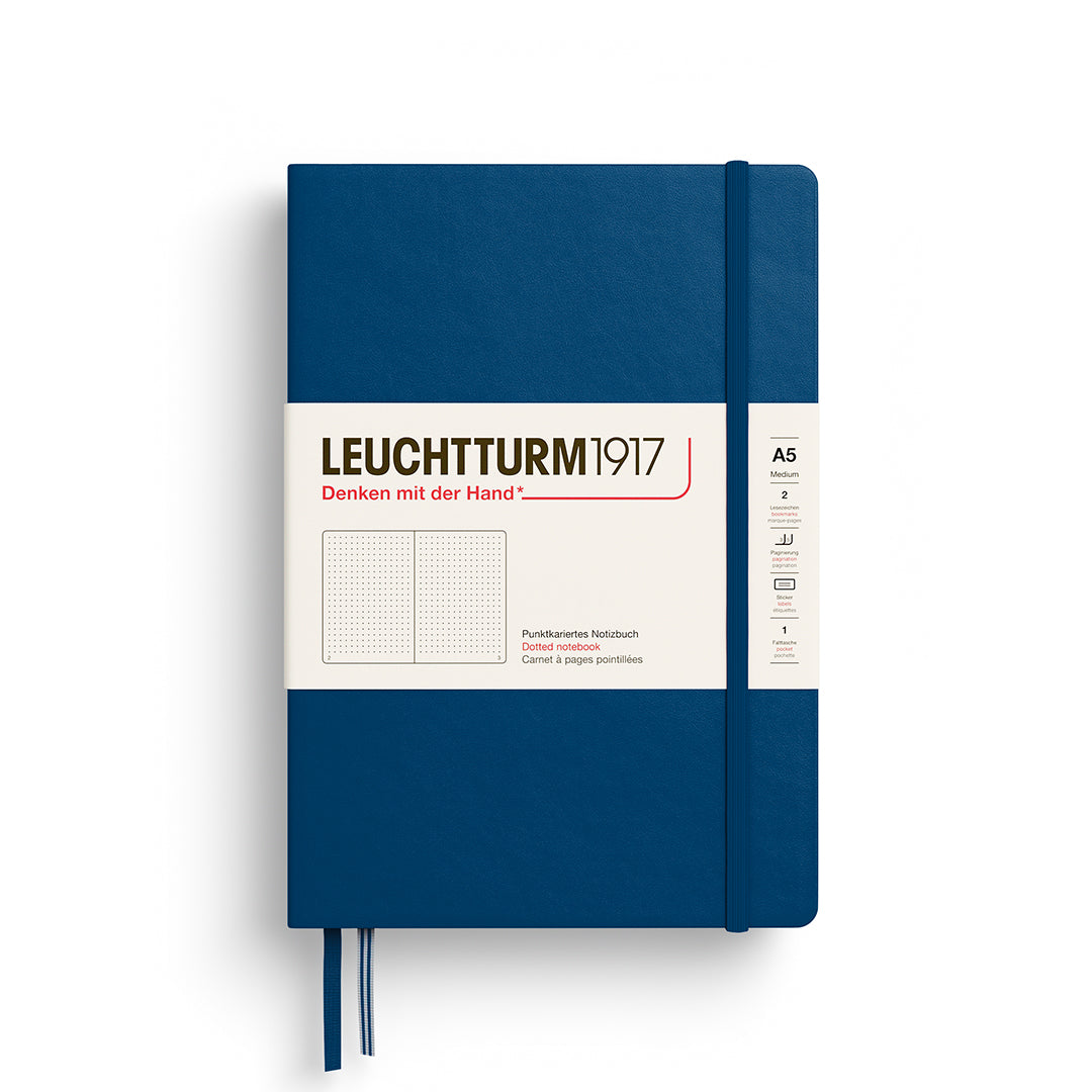 LEUCHTTURM1917 (A5) harðkápa með doppum - Indigo