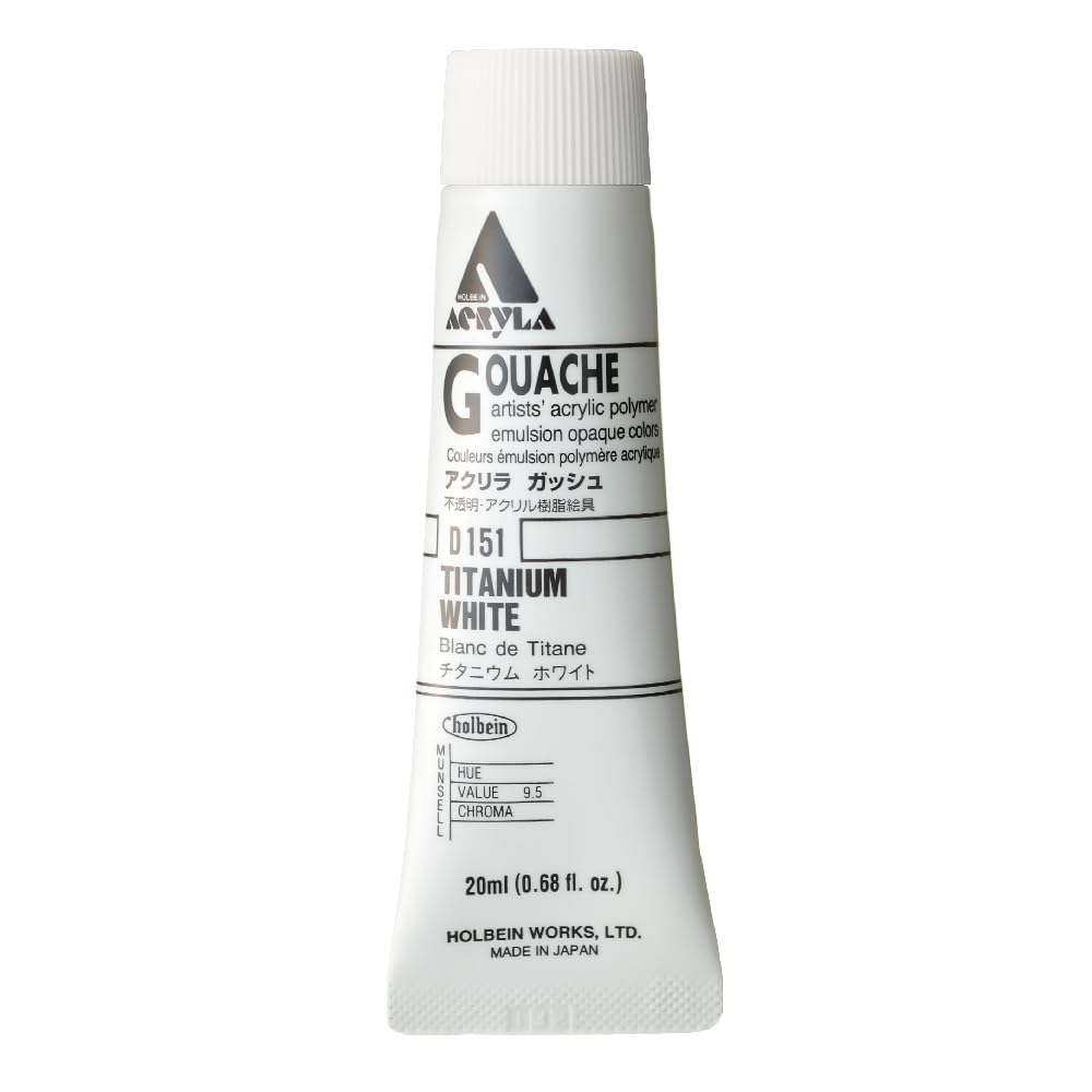 Holbein Akrýl Gvass (Acrylic Gouache) 20ml túba - Titanium White D151