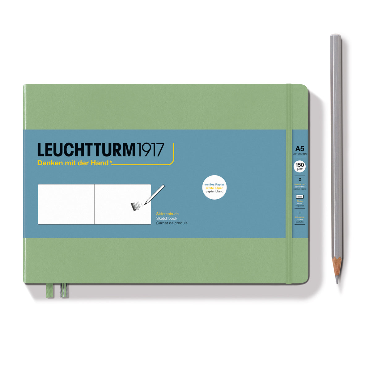 LEUCHTTURM1917 - Skissubók A5 Landscape (210 x 145mm) - Sage