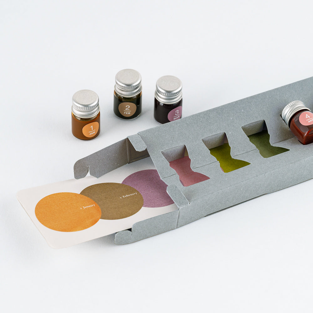 Kakimori x TSUKI no IRO: Mini Ink Bottle Set (Jan-Jun)