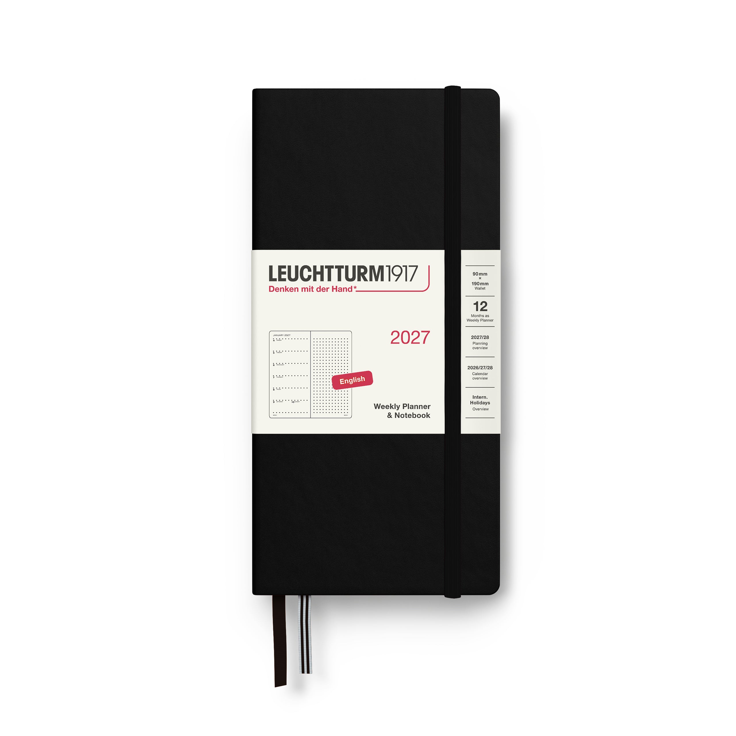 Weekly Planner & Notebook Dotted Wallet (B6+) 2027