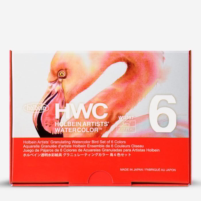 Holbein Artist vatnslitir 6 litir af 5ml túbum - Granulating Bird Set