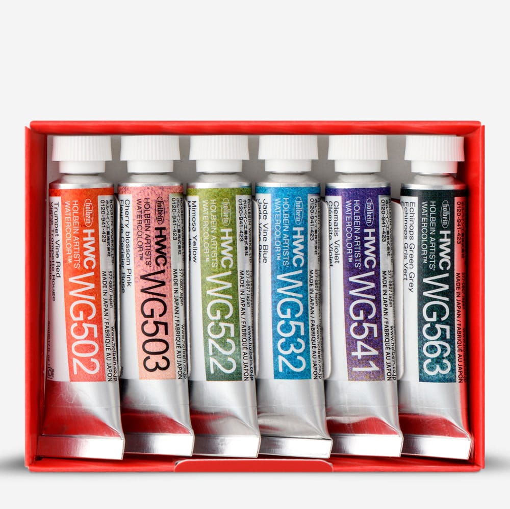 Holbein Artist vatnslitir 6 litir af 5ml túbum - Granulating Flower Set