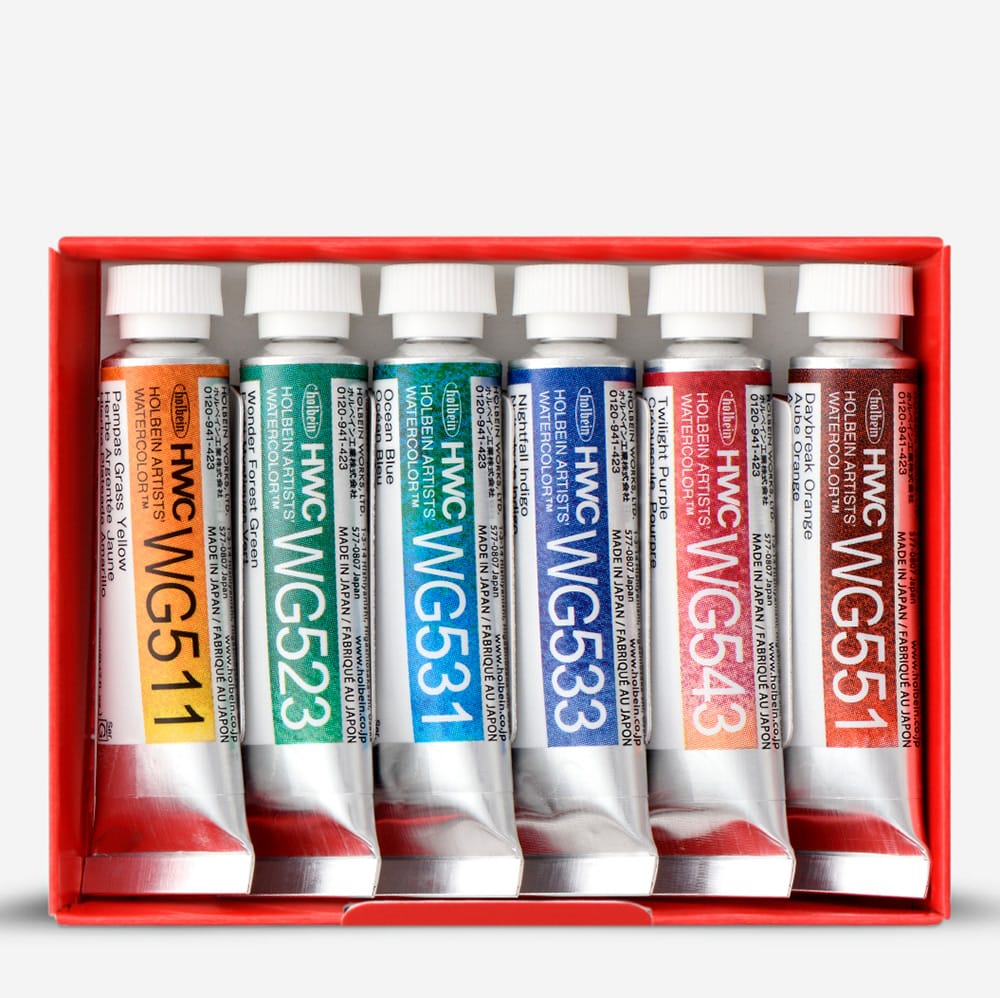 Holbein Artist vatnslitir 6 litir af 5ml túbum - Granulating Landscape Set