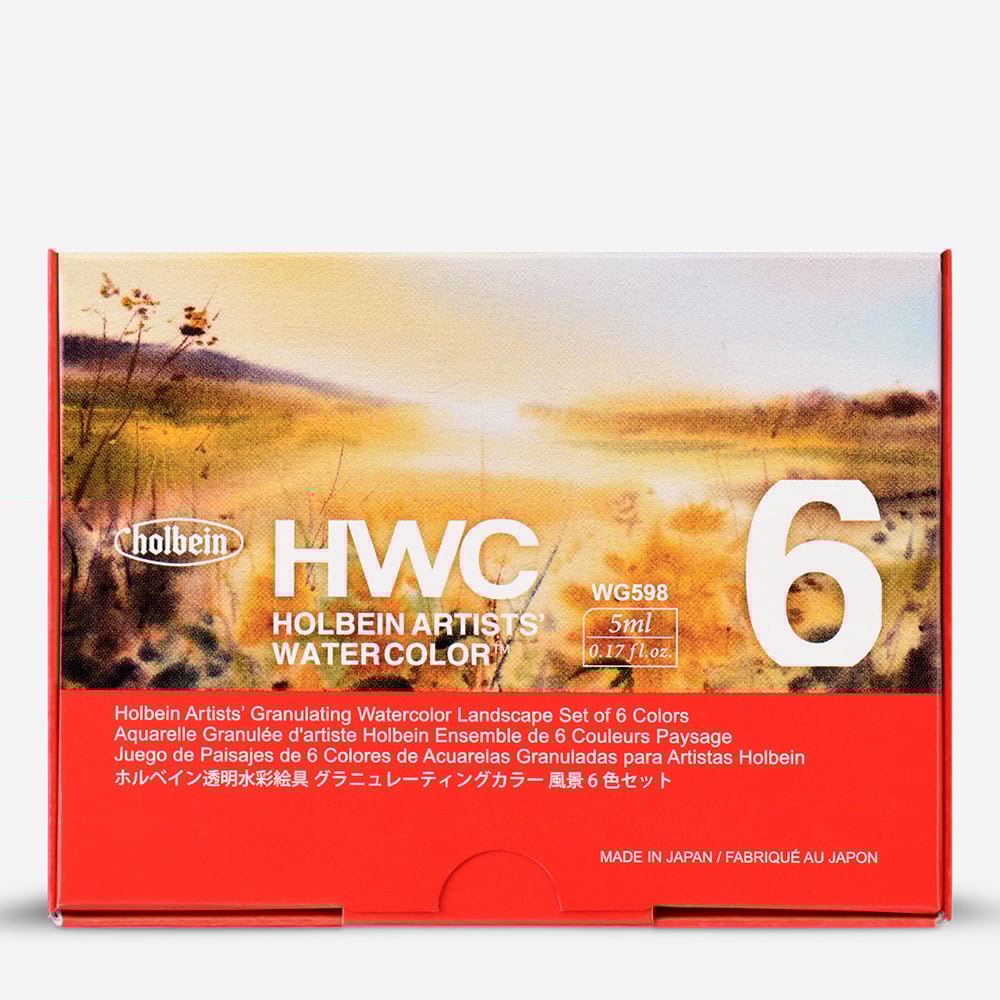 Holbein Artist vatnslitir 6 litir af 5ml túbum - Granulating Landscape Set