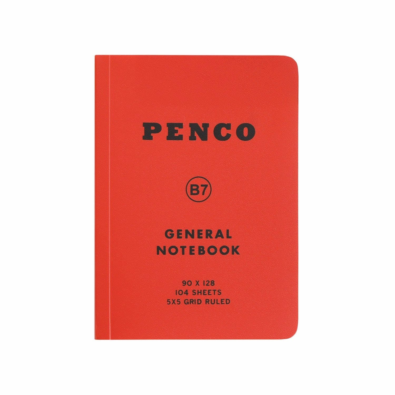 Penco PP rúðustrikuð glósubók (B7) Red