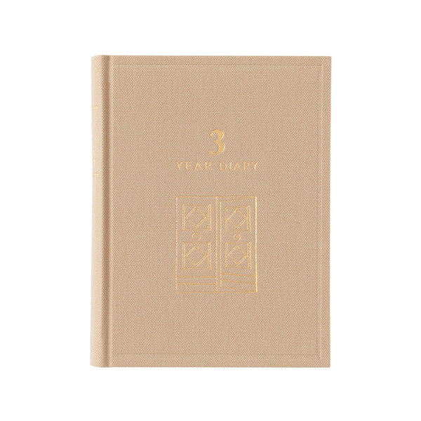 3 ára dagbók - græn - beige