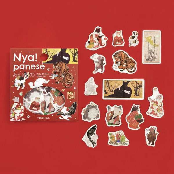 BGM 45 límmiðar í pakka - nyapanese (rautt)