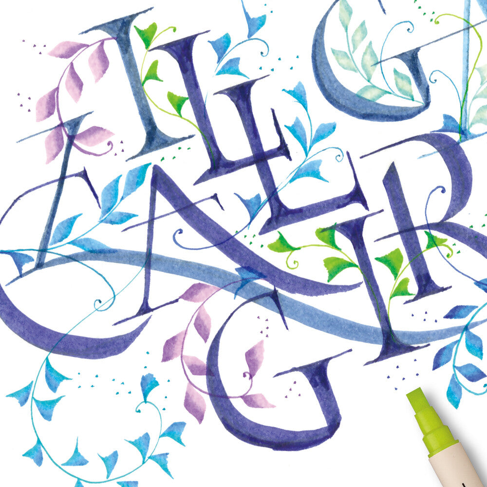 Skrautskriftarpennasett (24 litir)