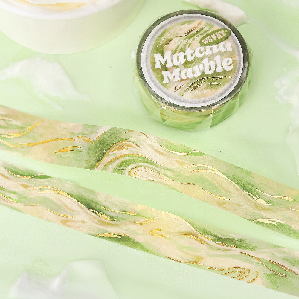 Skrautlímband - We Love Ice - Matcha Marble