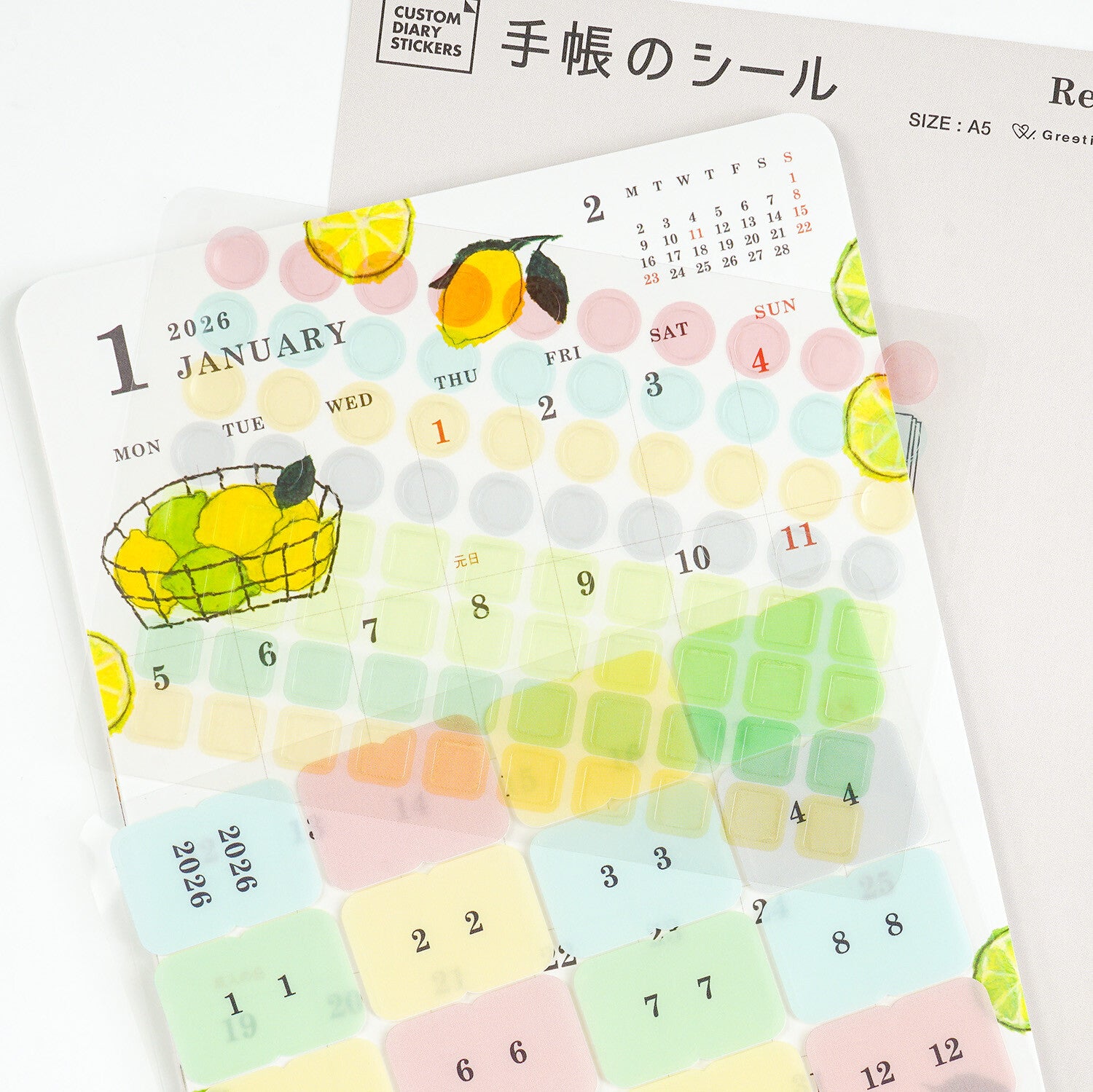 2026 dagbókarlímmiðar (A5) myndskreyttir