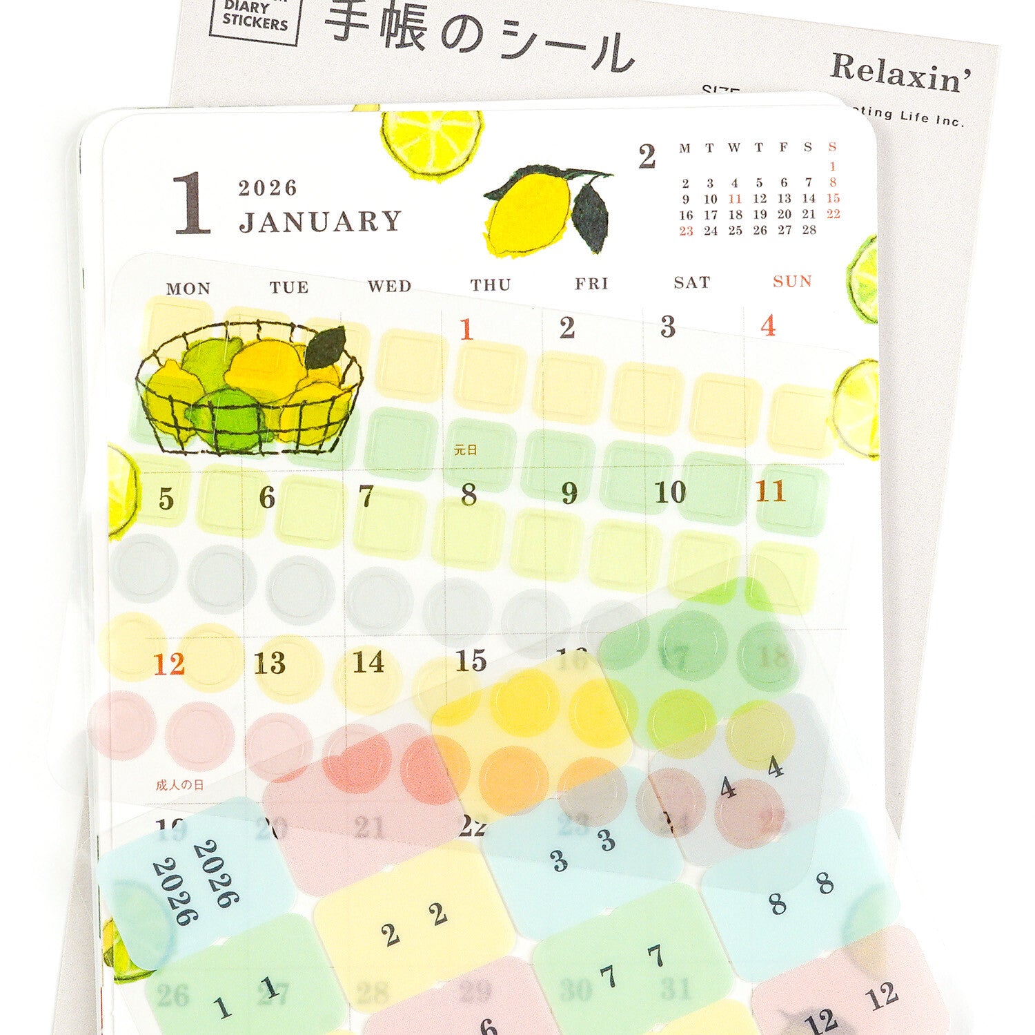 2026 dagbókarlímmiðar (A6) myndskreyttir