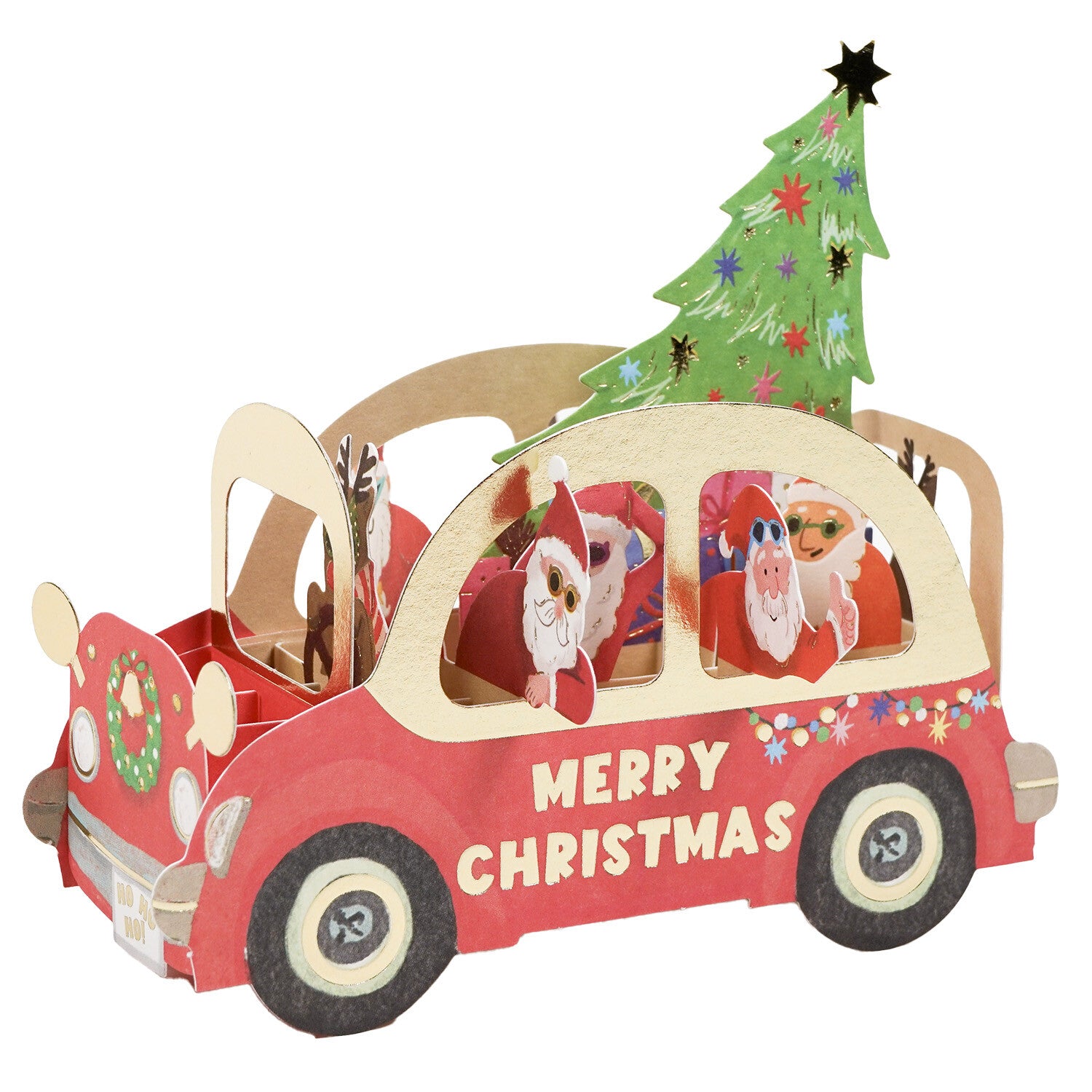 Þrívítt jólakort - partýbílinn