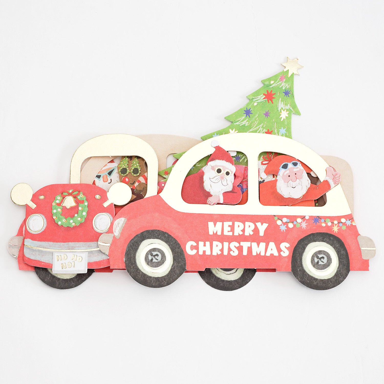 Þrívítt jólakort - partýbílinn