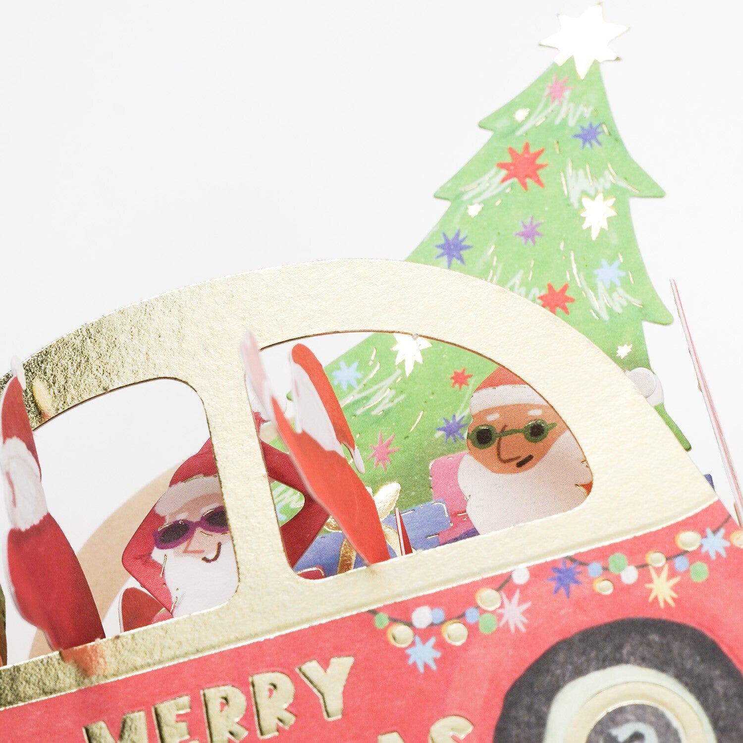 Þrívítt jólakort - partýbílinn