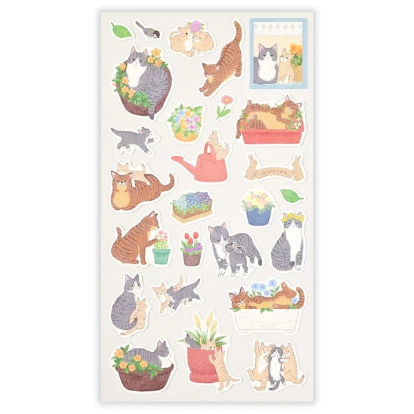 Límmiðar - kisur í garðinum