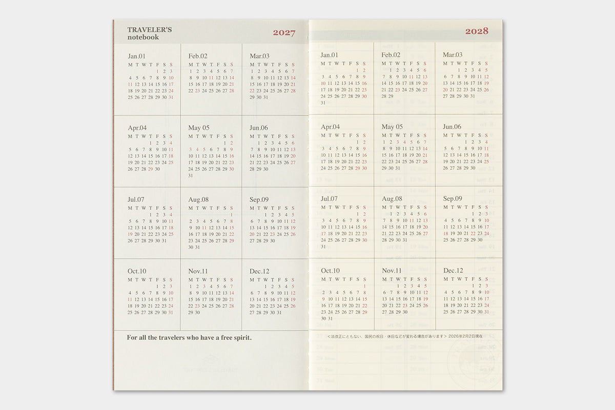 Traveler's Company 2027 Weekly Vertical (Regular Size) - forpöntun