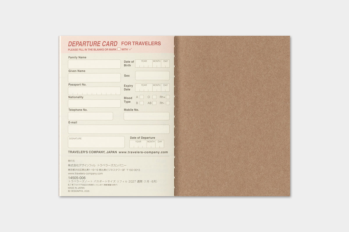 Traveler's Company 2027 Weekly (Passport Size) - forpöntun