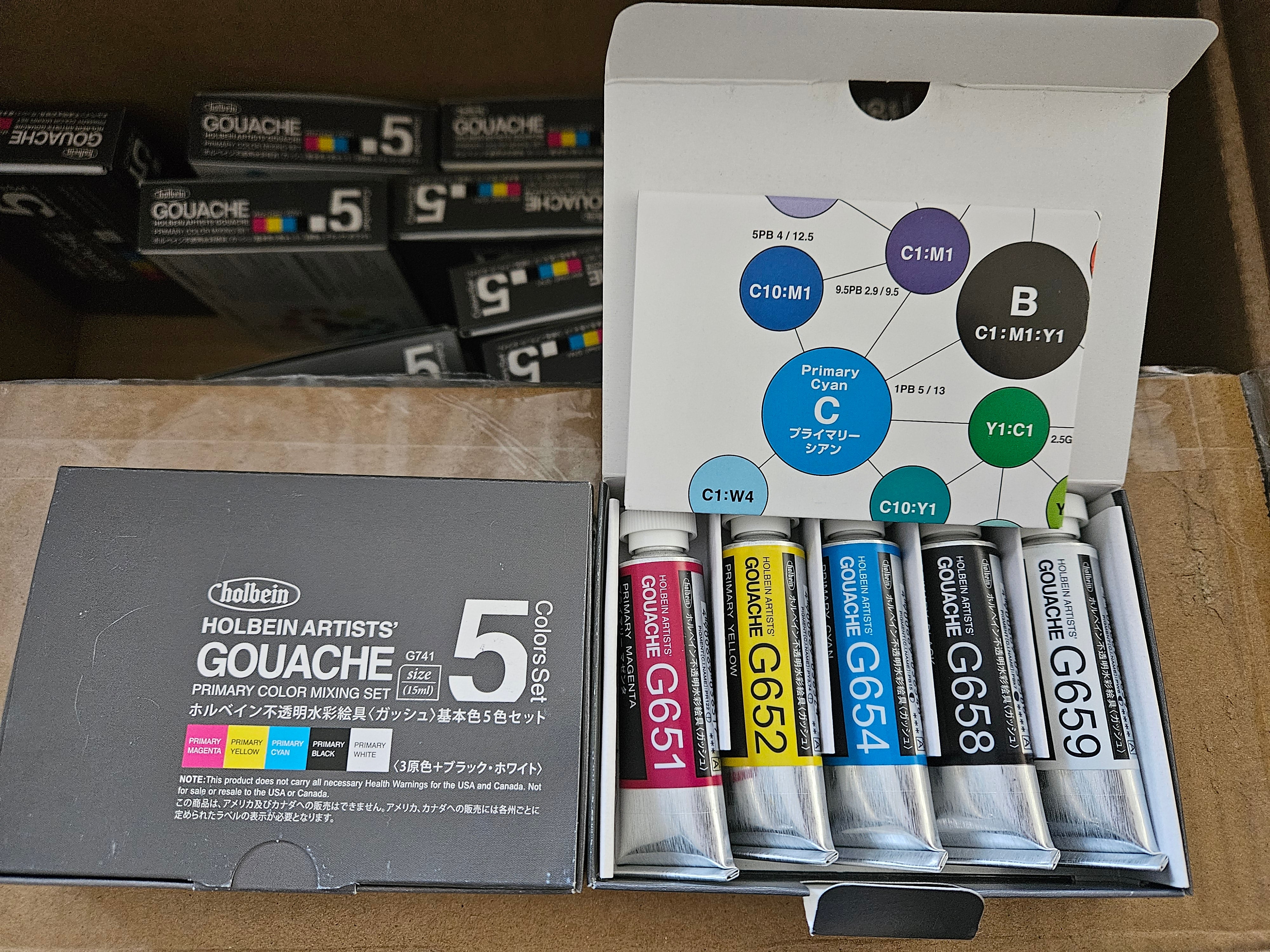 Holbein Artist Gouache Paint 15ml set of 5