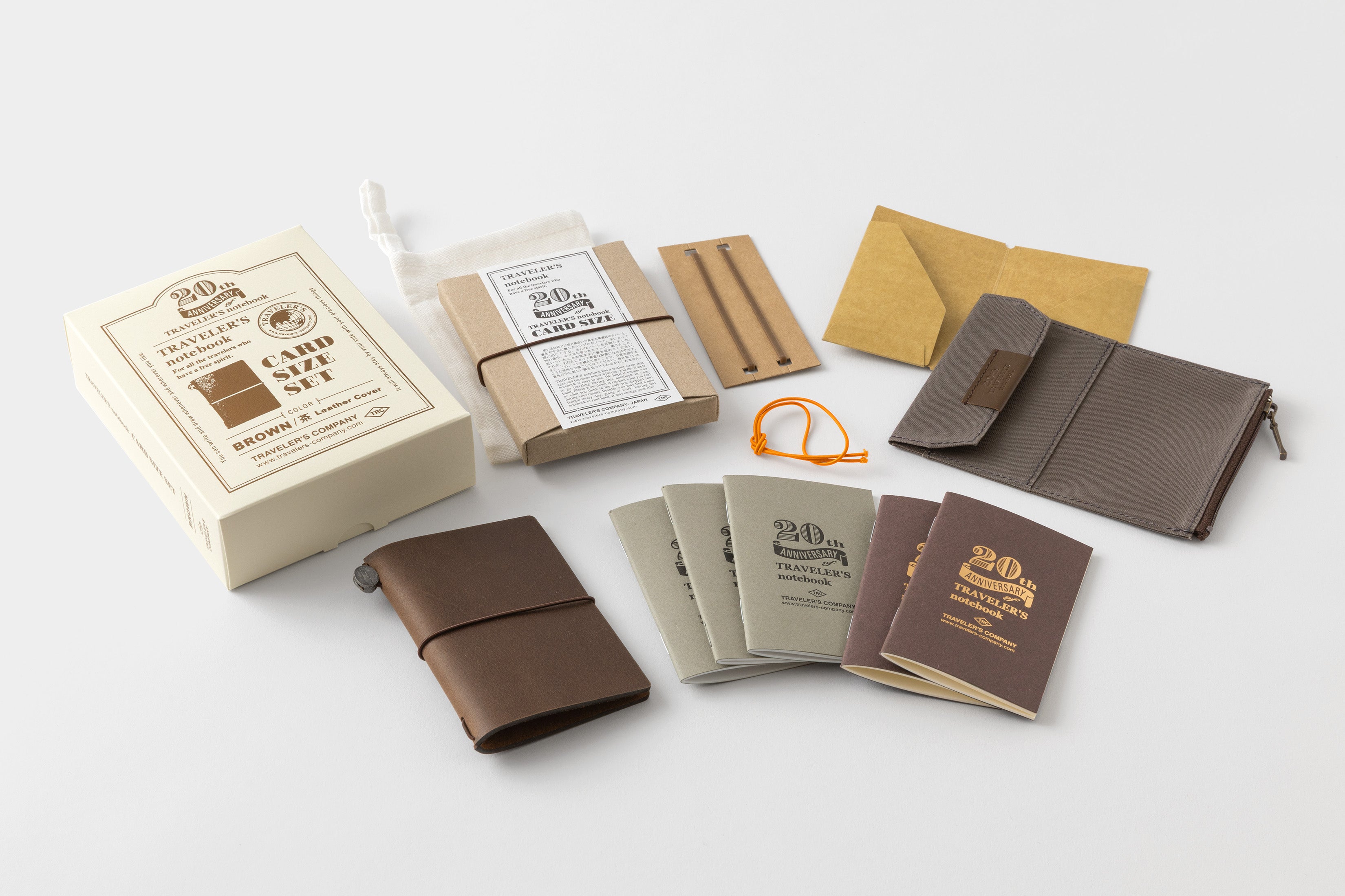 TRAVELER’S notebook Card Size 20th Anniversary Set - Brown