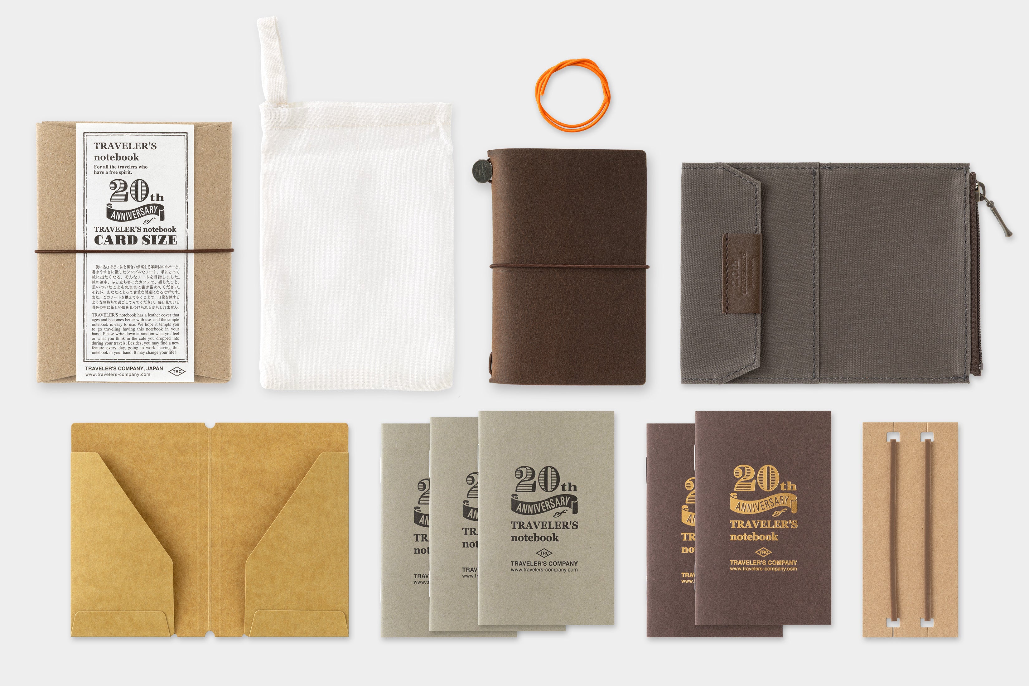 TRAVELER’S notebook Card Size 20th Anniversary Set - Brown