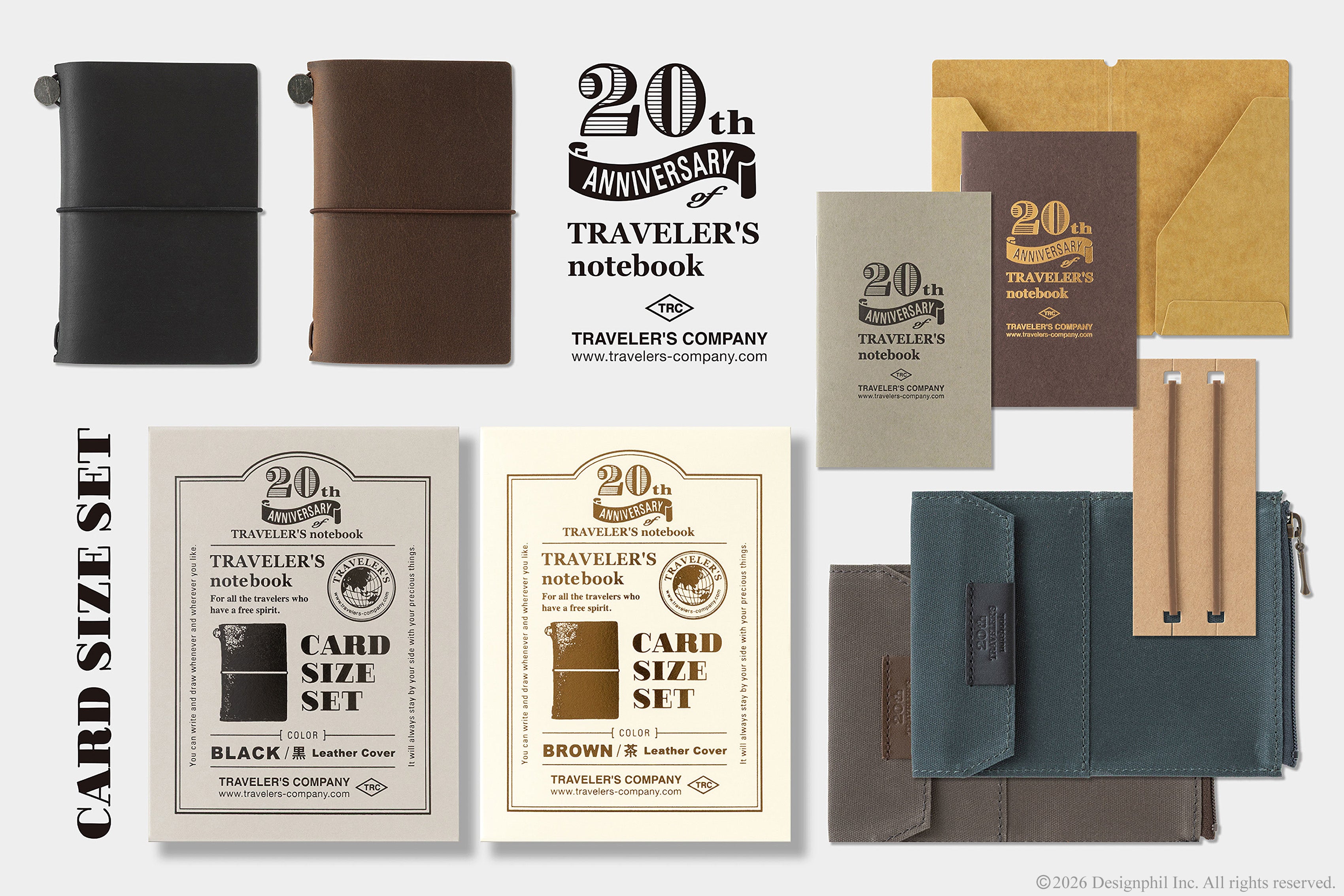 TRAVELER’S notebook Card Size 20th Anniversary Set - Black