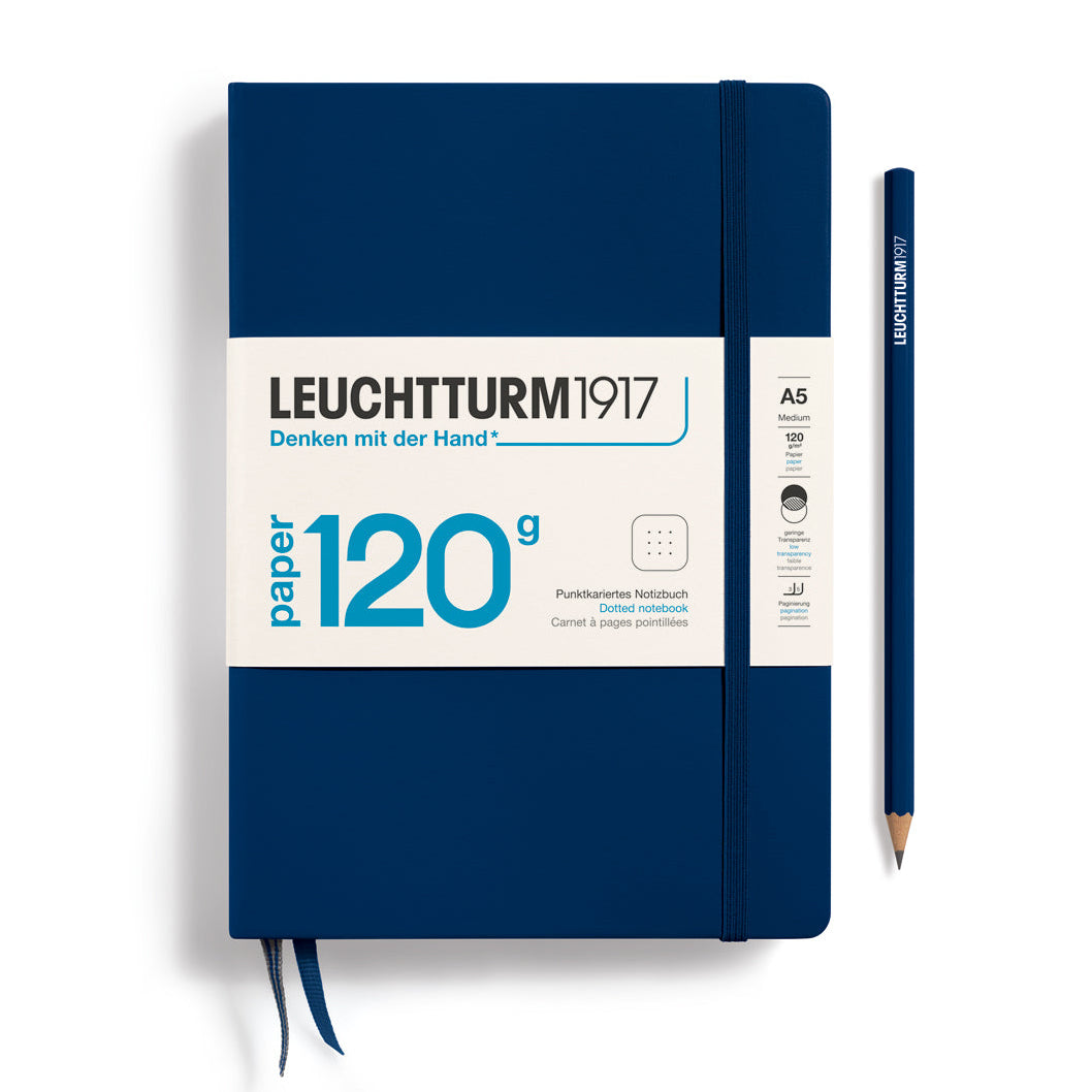 LEUCHTTURM1917 (A5) 120gr harðkápa doppustrikuð - Navy