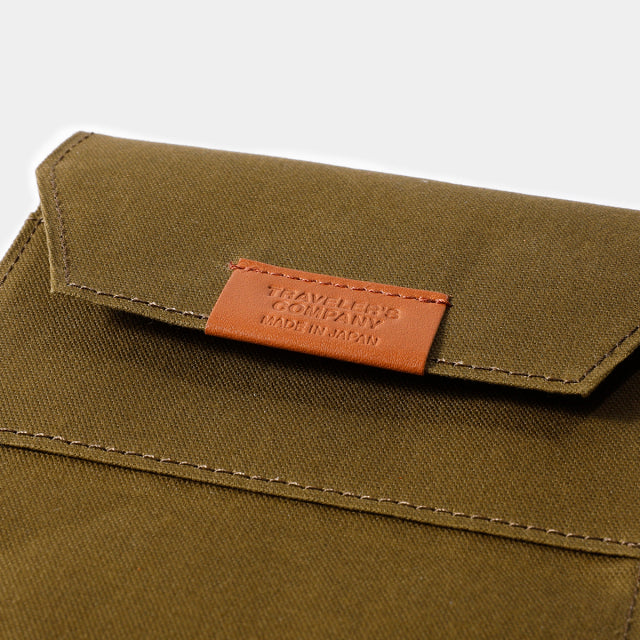 TF Traveler's Notebook Cotton Zipper Case Passport Size - OLIVE