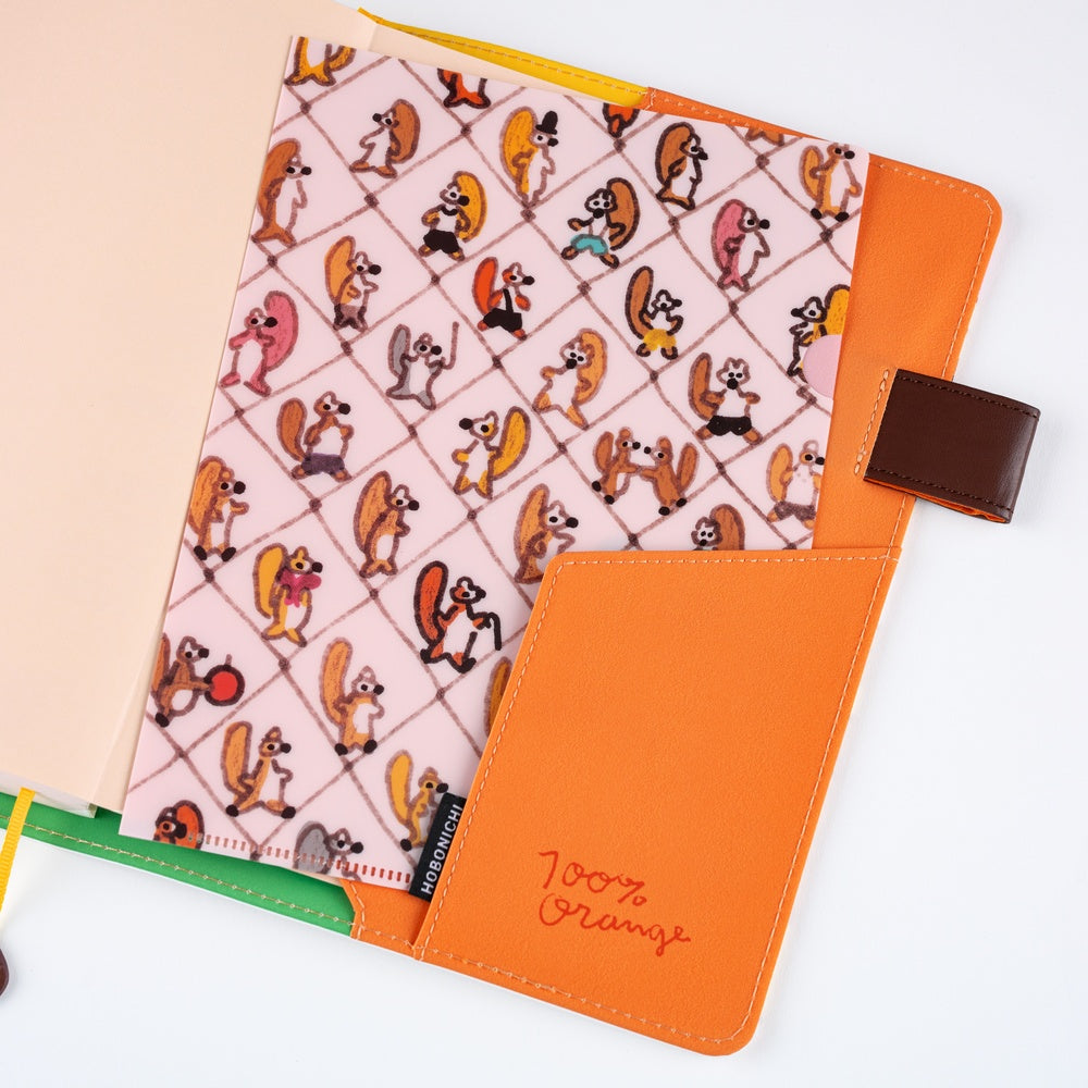 100%ORANGE: Hobonichi Folder Set of 2 for A5 Size (Squirrel Squadron)
