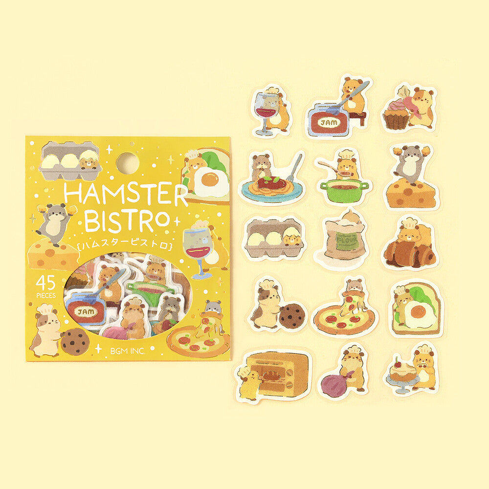 Dagbókarlímmiðar dýr í þykjustuleik - hamstra bistro