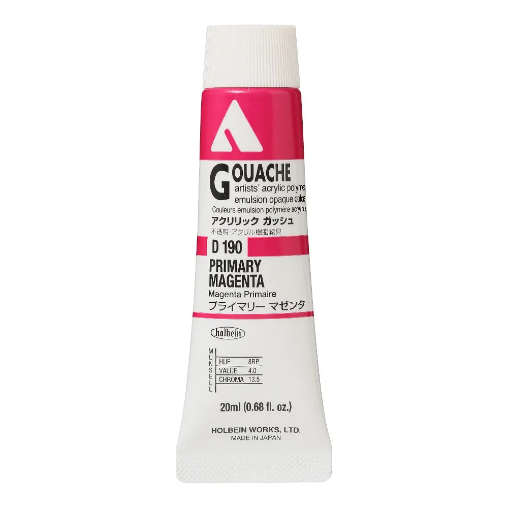 Holbein Akrýl Gvass (Acrylic Gouache) 5 x 20ml túbur - Grunnlitir