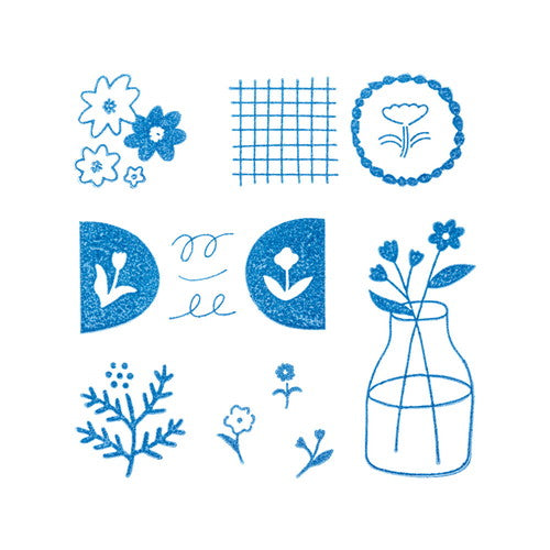 KORI JIRUSHI glærir stimplar - blóm