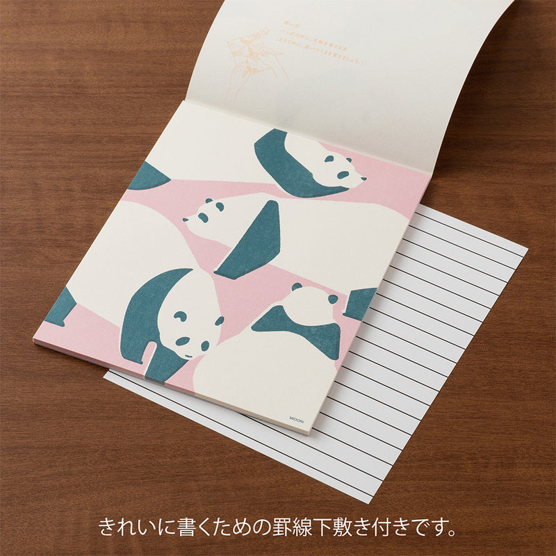 Skrifblokk með pöndum