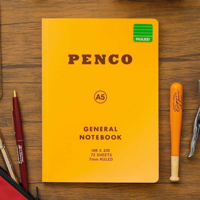 Penco PP línustrikuð glósubók (A5) Yellow