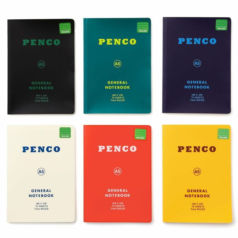 Penco PP línustrikuð glósubók (A5) Navy