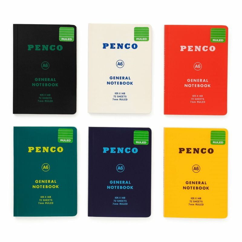 Penco PP línustrikuð glósubók (A6) Yellow