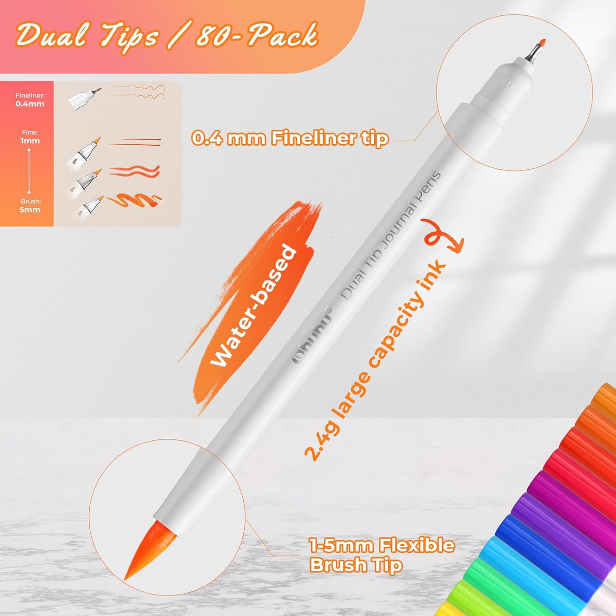 Ohuhu Journal Pens [80stk - brush & fine]