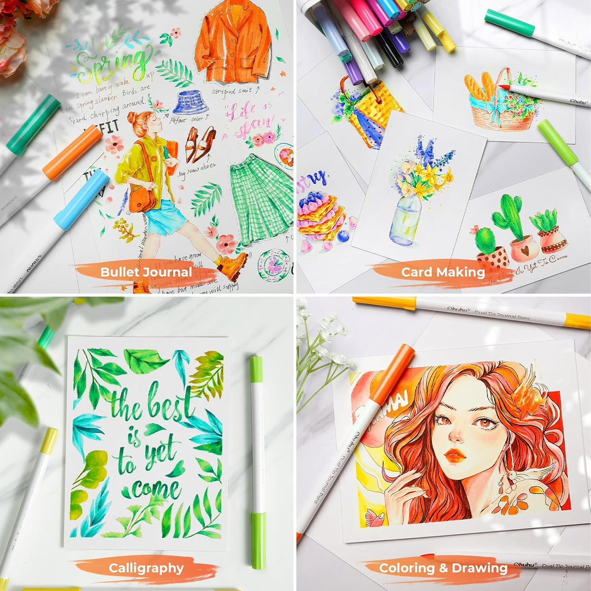 Ohuhu Journal Pens [80stk - brush & fine]