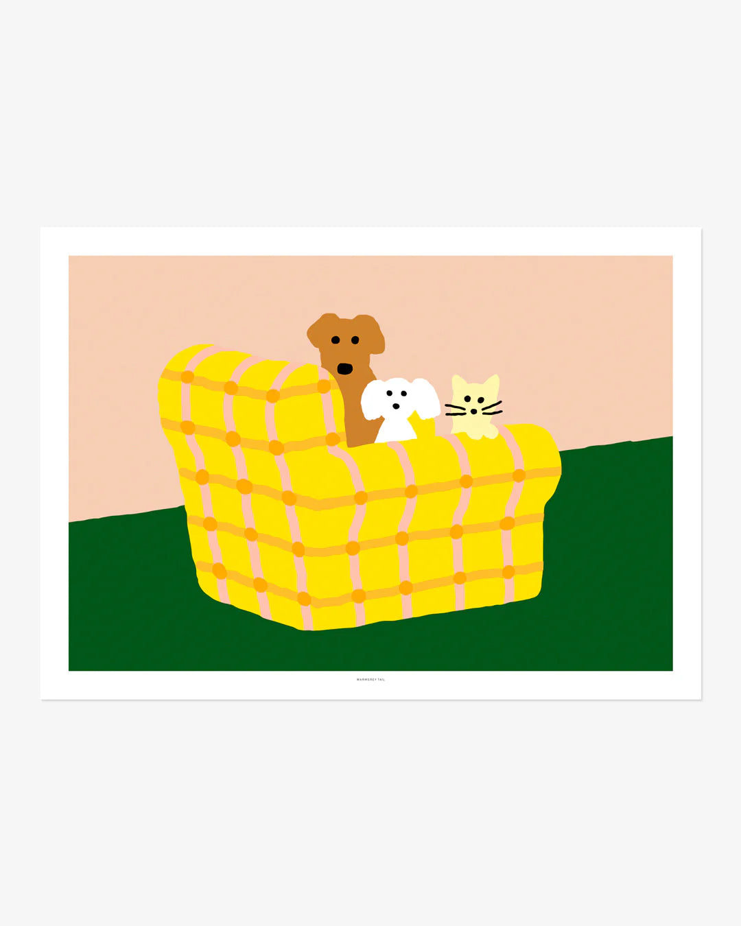 Warmgrey tail plakat - ARMCHAIR DOGS & CAT [300x400mm]