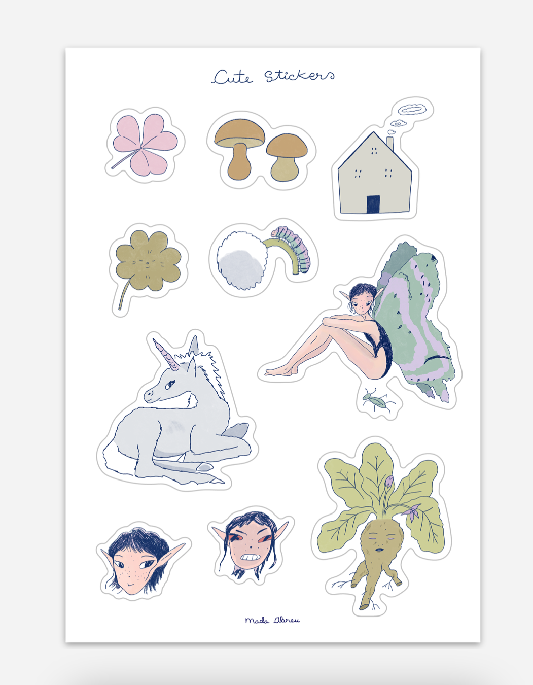 Mada Abreu límmiðaspjald - cute stickers