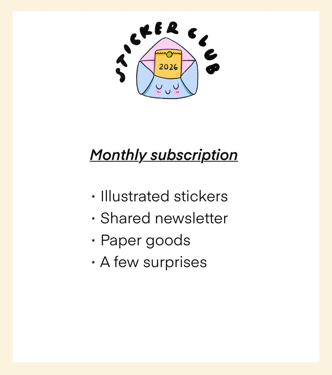 Sticker Club - Mada & Daniela / Límmiðaklúbbur - Mada & Daniela (janúar)