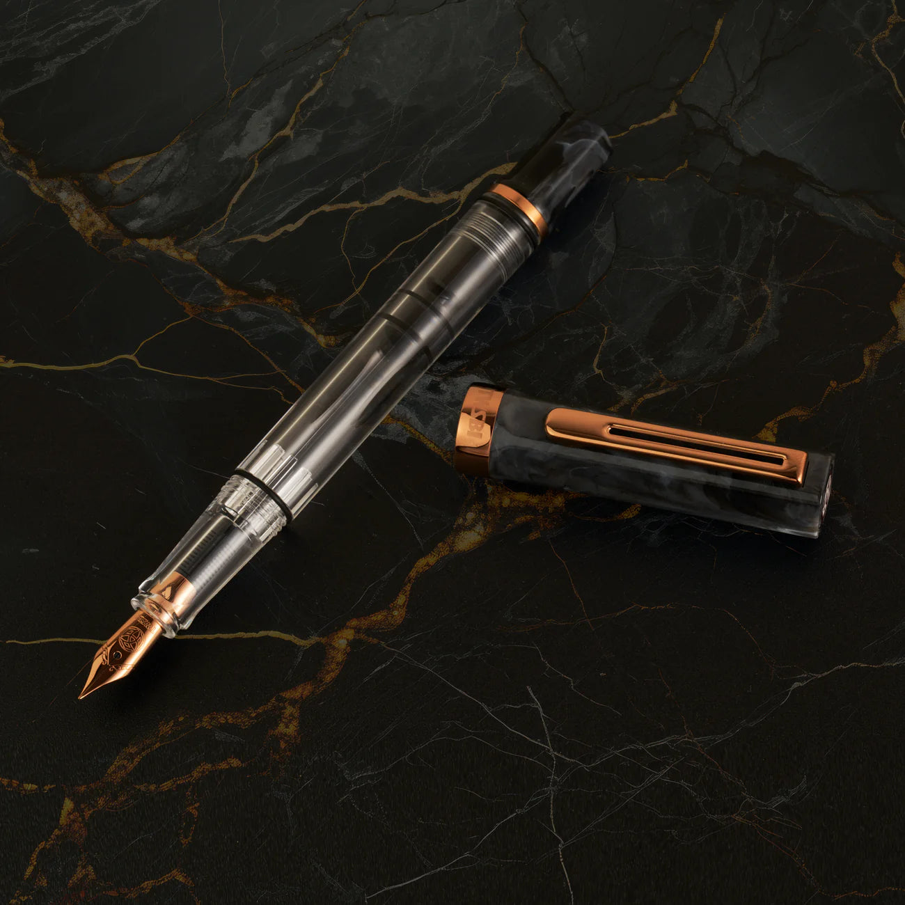 TWSBI ECO BLACK MARBLE BRONZE FOUNTAIN PEN EF/F/M