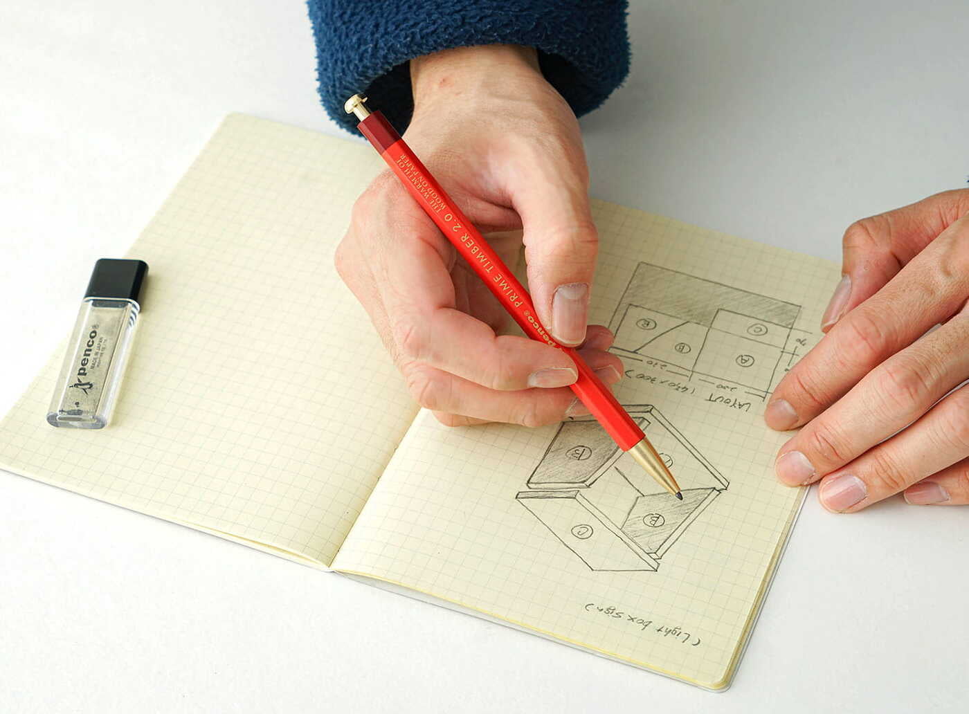 Penco Prime Timber Mechanical Pencil (gylltur og rauður)