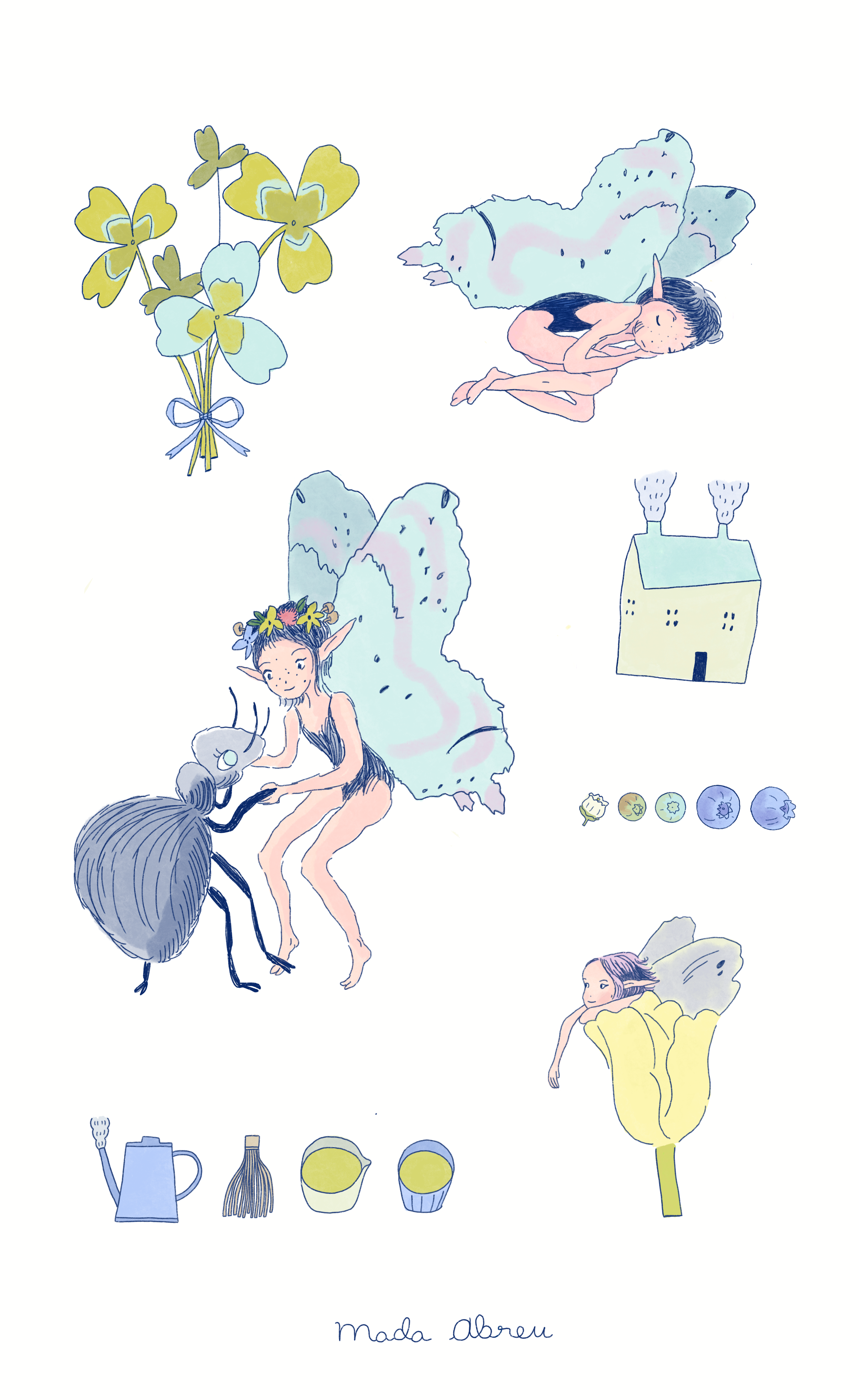 Mada Abreu límmiðaspjald - fairy #3
