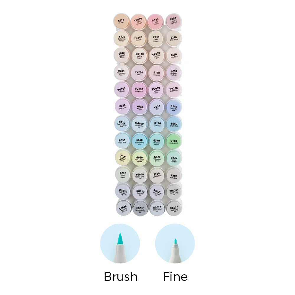 Ohuhu spritttúss Honolulu B [48stk í pakka - tvíodda] Pastel Colors